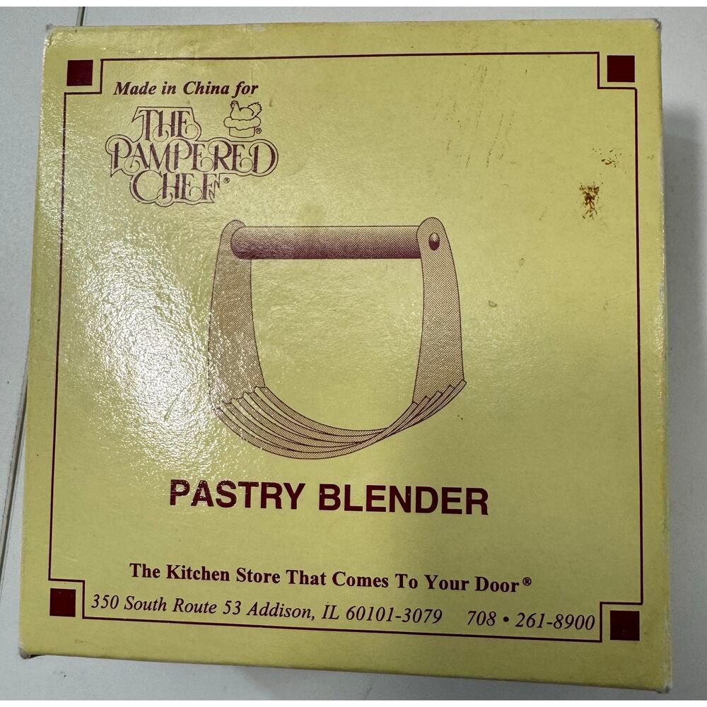 Pampered Chef 1680 Pastry Blender Cutter Retired Pie Crust Vintage w/ box